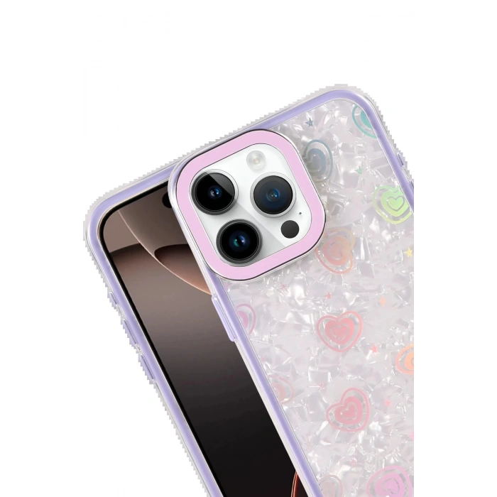 Apple iPhone 15 Pro Max Lumi Desenli Kapak - Mor