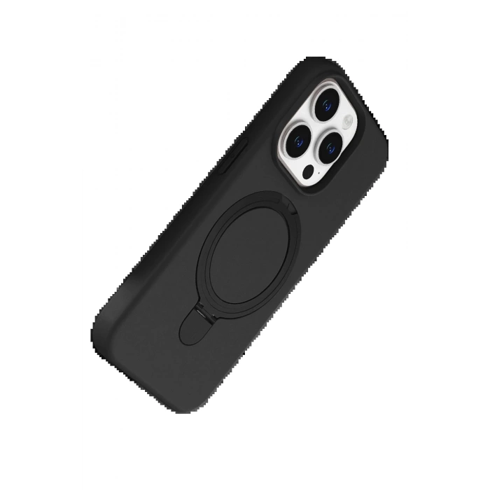 Apple iPhone 15 Pro Max Regal Magsafe Standlı Kapak - Siyah