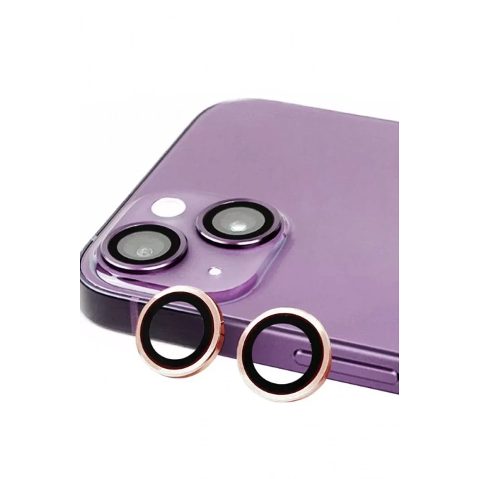 Apple iPhone 15 Raze Metal Kamera Lens - Pembe