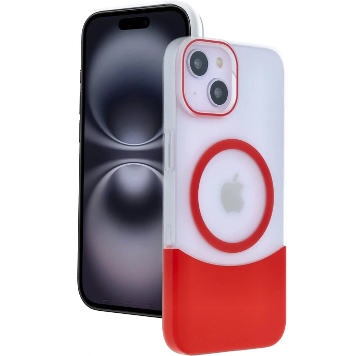 Apple iPhone 15 Velar Magsafe Kapak - Kırmızı