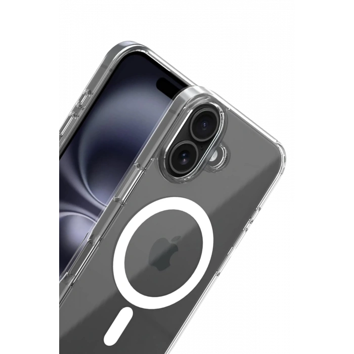 Apple iPhone 16 Combo Sert Şeffaf Magsafe Kapak - Şeffaf