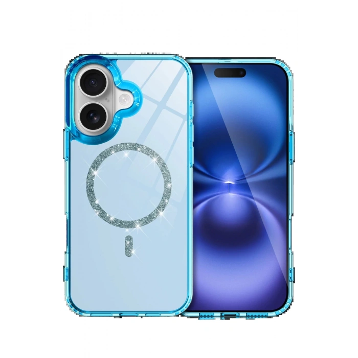 Apple iPhone 16 Live Diamond Magsafe Kapak - Mavi