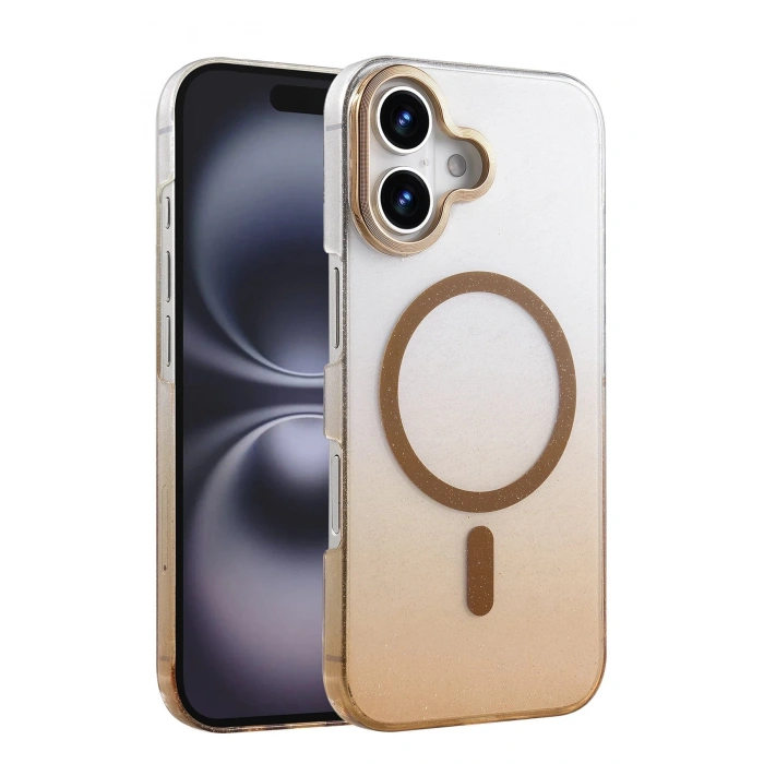 Apple iPhone 16 Plus Glossy Magsafe Kapak - Çöl Titanyum