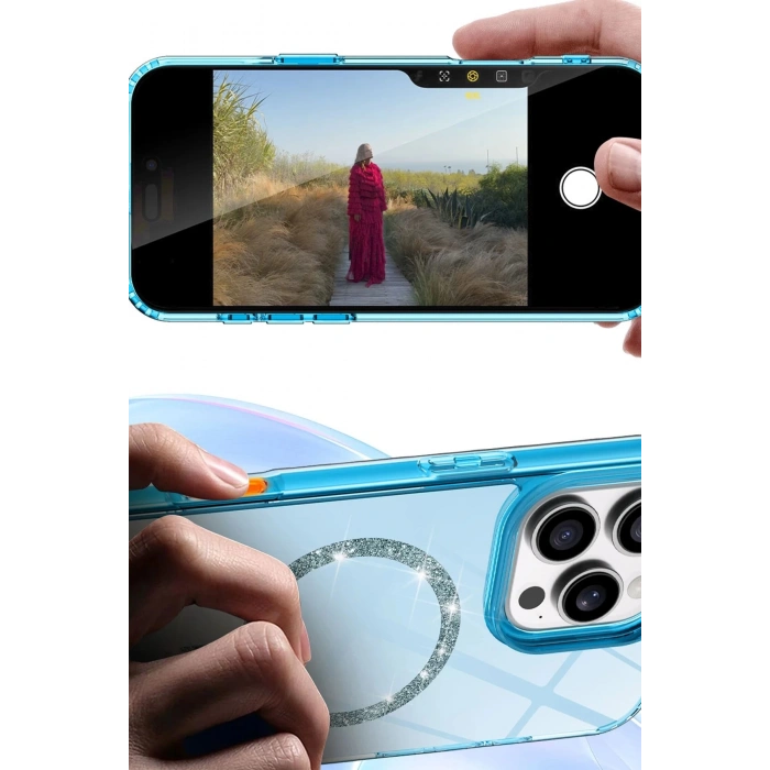 Apple iPhone 16 Pro Max Live Diamond Magsafe Kapak - Siyah