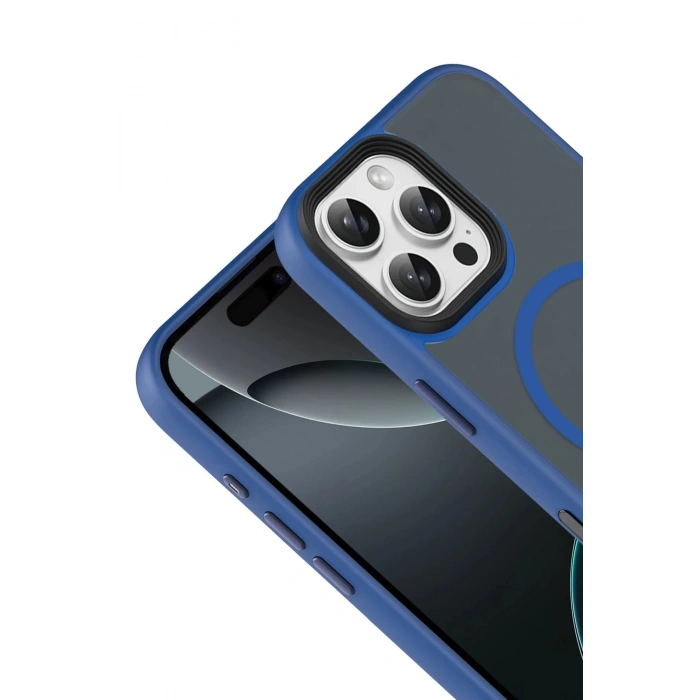 Apple iPhone 16 Pro Max Megane Magsafe Kapak - Lacivert