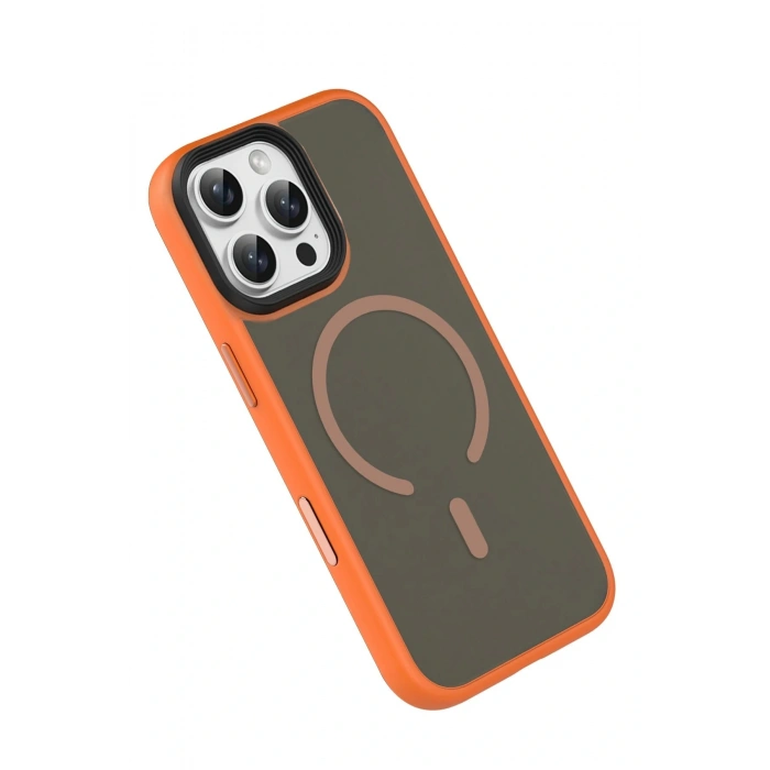 Apple iPhone 16 Pro Max Megane Magsafe Kapak - Turuncu