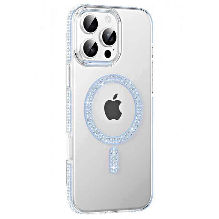 Apple iPhone 16 Pro Max Move Taşlı Magsafe Kapak - Mavi