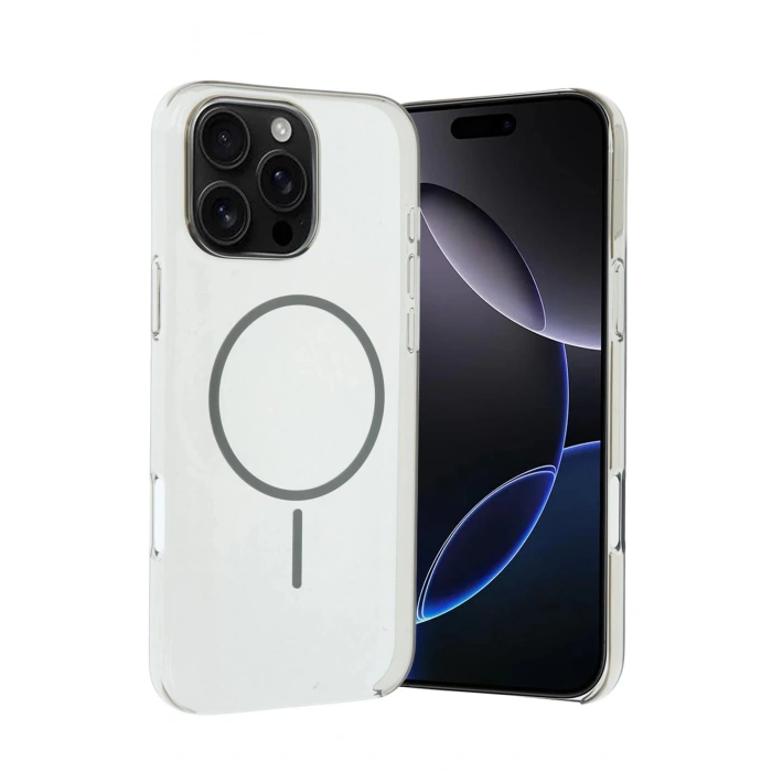 Apple iPhone 16 Pro Max PC Blank Magsafe Kapak - Natural Grey