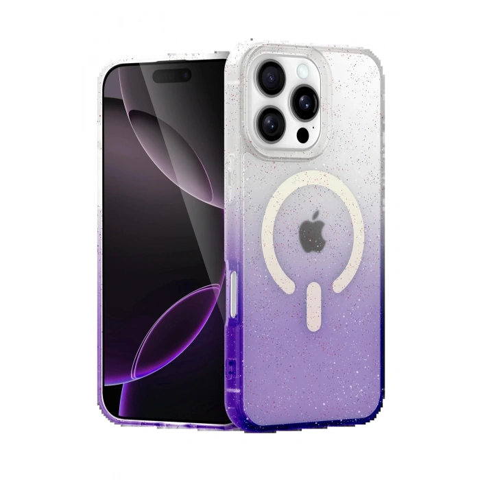 Apple iPhone 16 Pro Max Pummel Shiny Magsafe Kapak - Mor