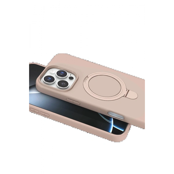 Apple iPhone 16 Pro Max Regal Magsafe Standlı Kapak - Çöl Titanyum