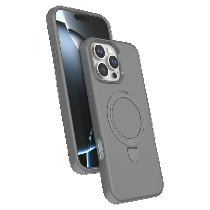 Apple iPhone 16 Pro Max Regal Magsafe Standlı Kapak - Titan Gri