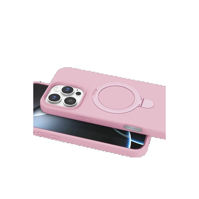 Apple iPhone 16 Pro Regal Magsafe Standlı Kapak - Açık Pembe