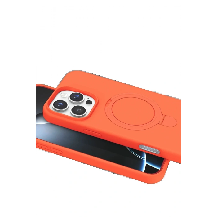 Apple iPhone 16 Pro Regal Magsafe Standlı Kapak - Turuncu