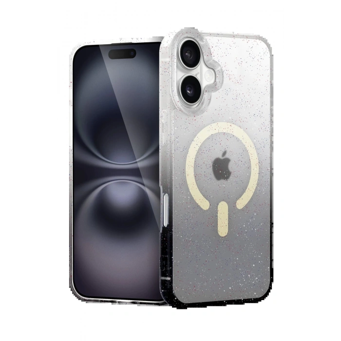 Apple iPhone 16 Pummel Shiny Magsafe Kapak - Siyah