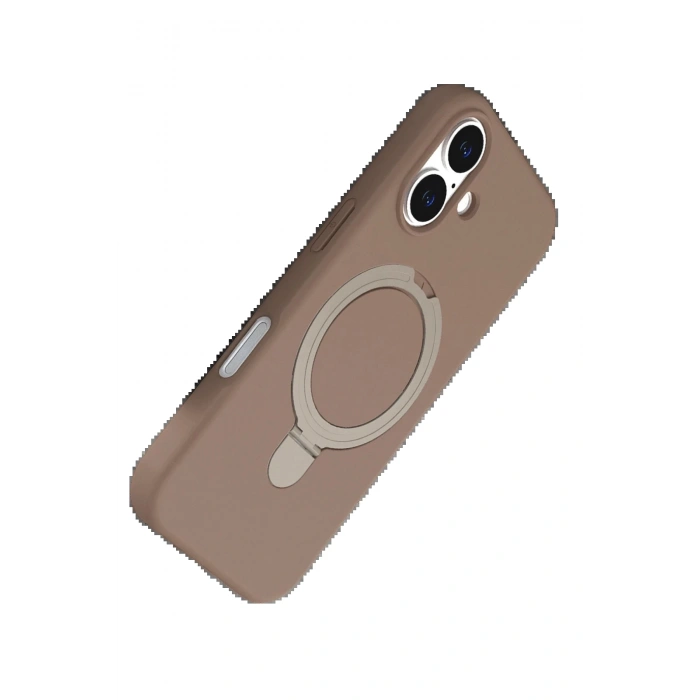 Apple iPhone 16 Regal Magsafe Standlı Kapak - Çöl Titanyum