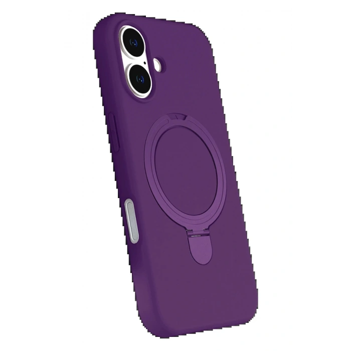 Apple iPhone 16 Regal Magsafe Standlı Kapak - Derin Mor