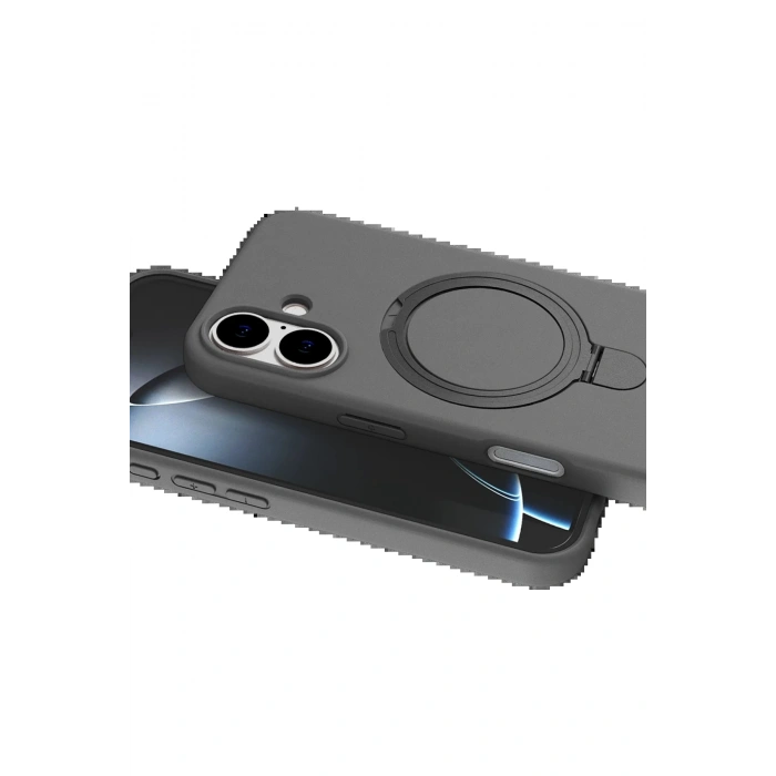 Apple iPhone 16 Regal Magsafe Standlı Kapak - Titan Gri