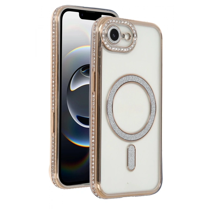 Apple iPhone 16E Joke Simli Magneticsafe Kılıf - Gold