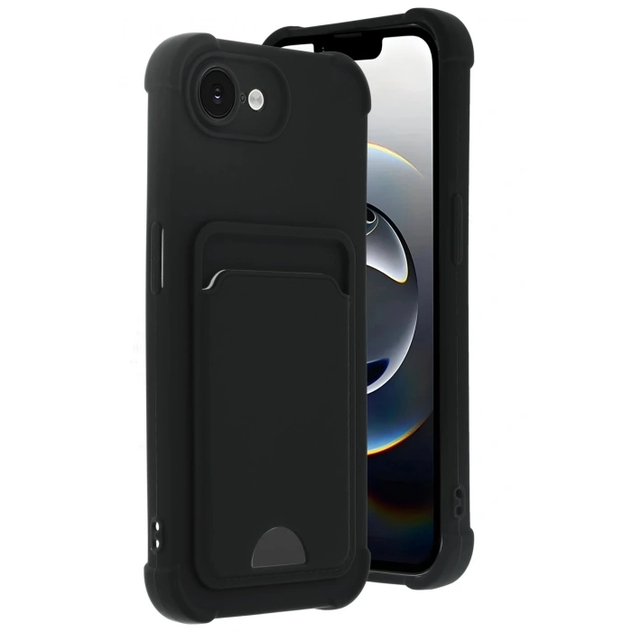 Apple iPhone 16E Kelvin Kartvizitli Silikon - Siyah