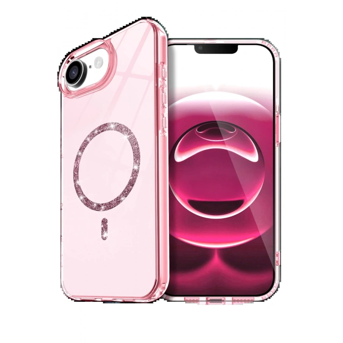 Apple iPhone 16E Live Diamond Magsafe Kapak - Pembe