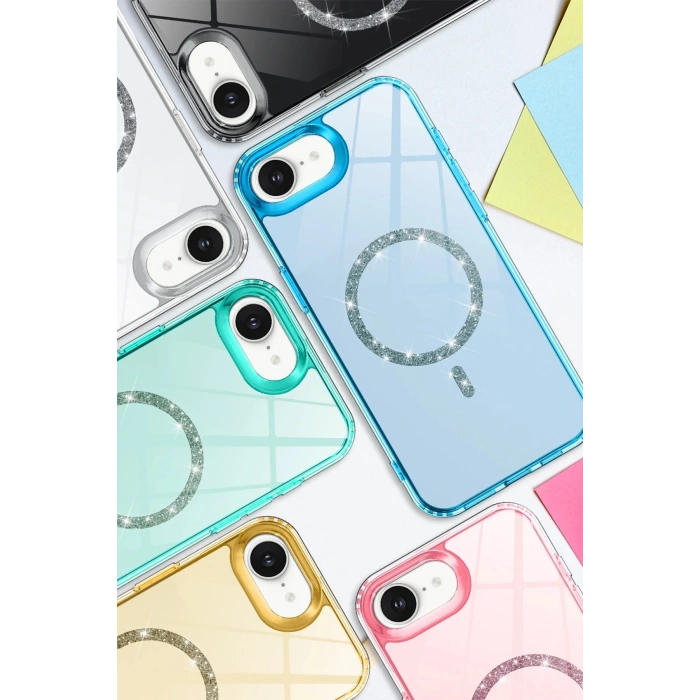 Apple iPhone 16E Live Diamond Magsafe Kapak - Siyah