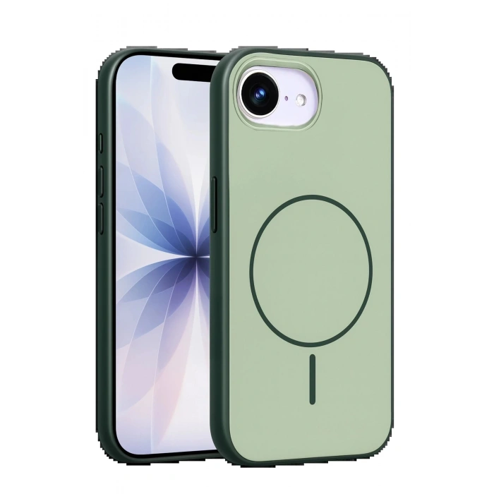 Apple iPhone 16E Neva Magsafe Kapak - Koyu Yeşil