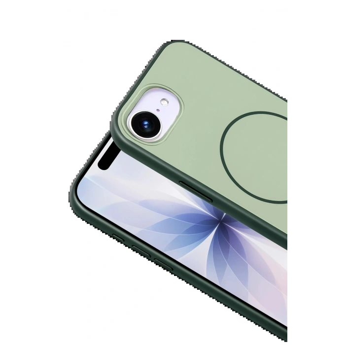 Apple iPhone 16E Neva Magsafe Kapak - Koyu Yeşil