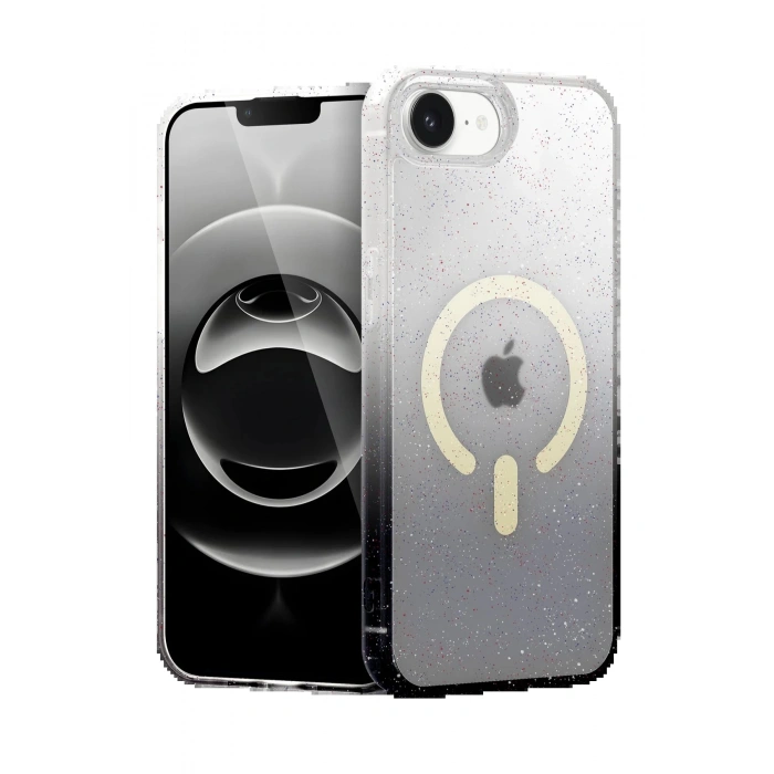 Apple iPhone 16E Pummel Shiny Magsafe Kapak - Siyah