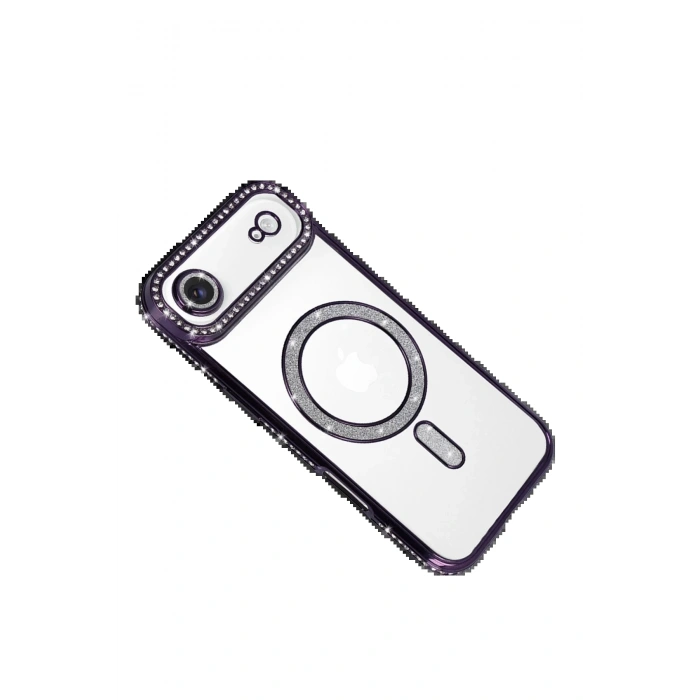 Apple iPhone 17 Air Joke Simli Magneticsafe Kılıf - Derin Mor