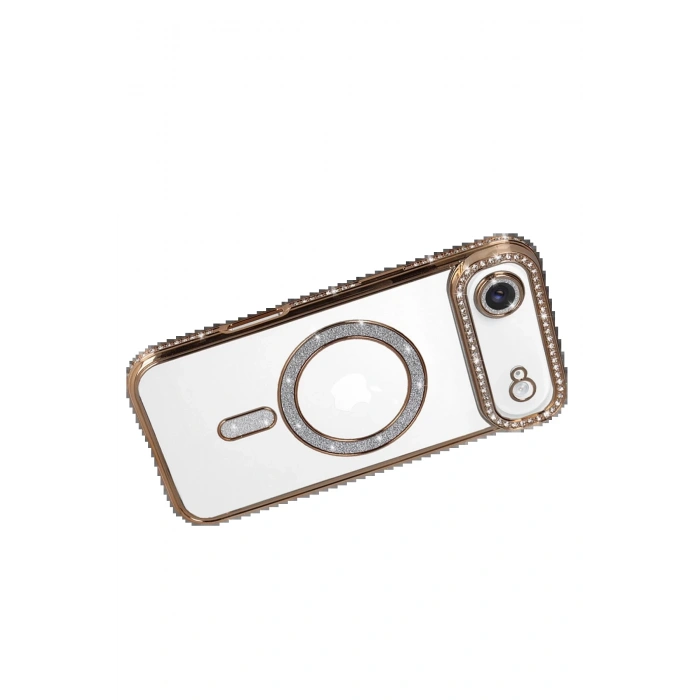 Apple iPhone 17 Air Joke Simli Magneticsafe Kılıf - Gold