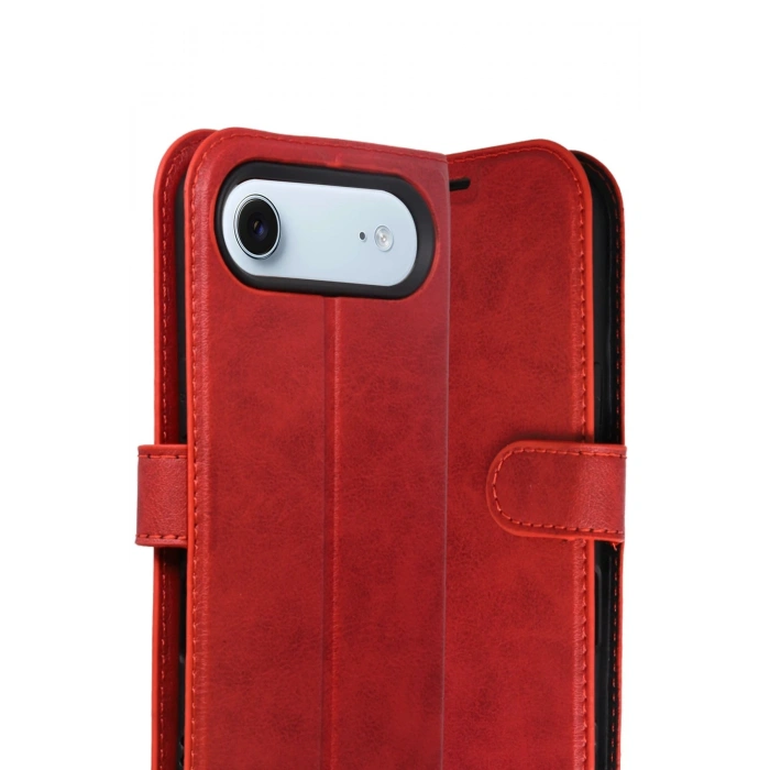 Apple iPhone 17 Air Trend S Plus Kapaklı Kılıf - Kırmızı