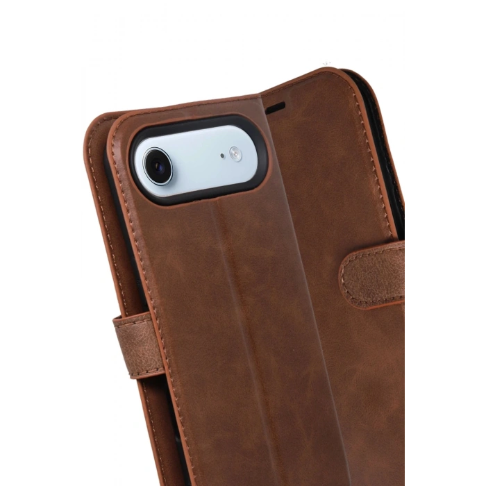 Apple iPhone 17 Air Trend S Plus Kapaklı Kılıf - Taba