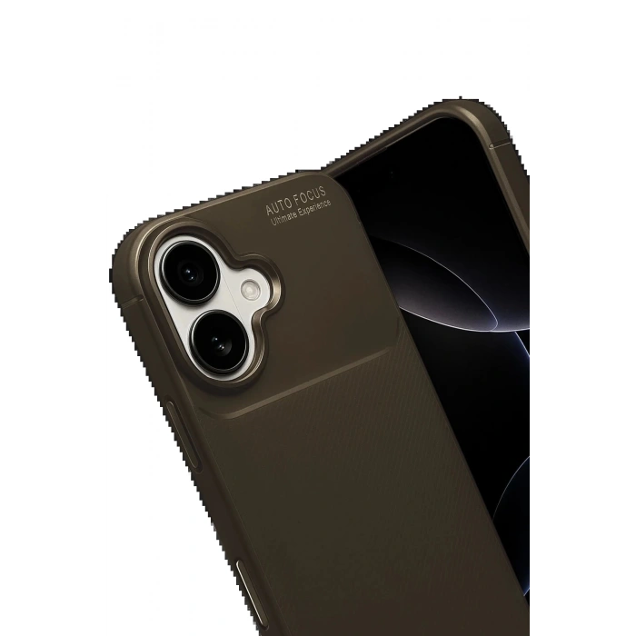 Apple iPhone 17 Auto Focus Karbon Kapak - Kahverengi