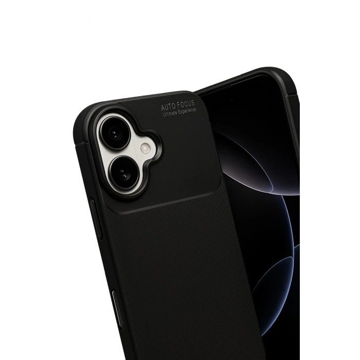 Apple iPhone 17 Auto Focus Karbon Kapak - Siyah