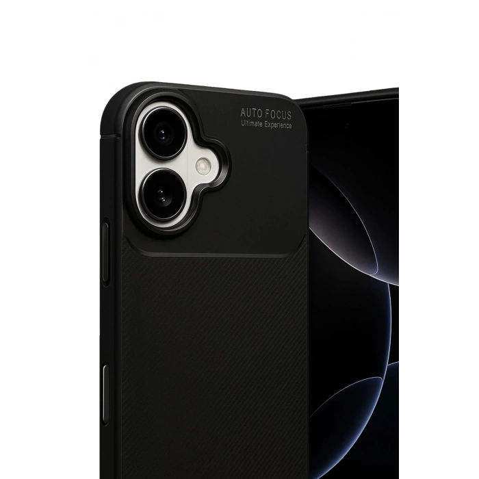 Apple iPhone 17 Auto Focus Karbon Kapak - Siyah