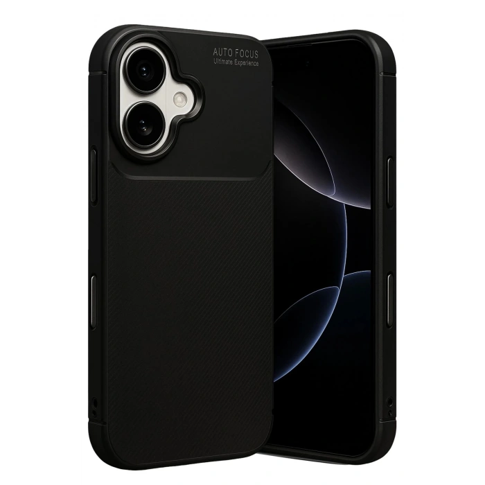 Apple iPhone 17 Auto Focus Karbon Kapak - Siyah