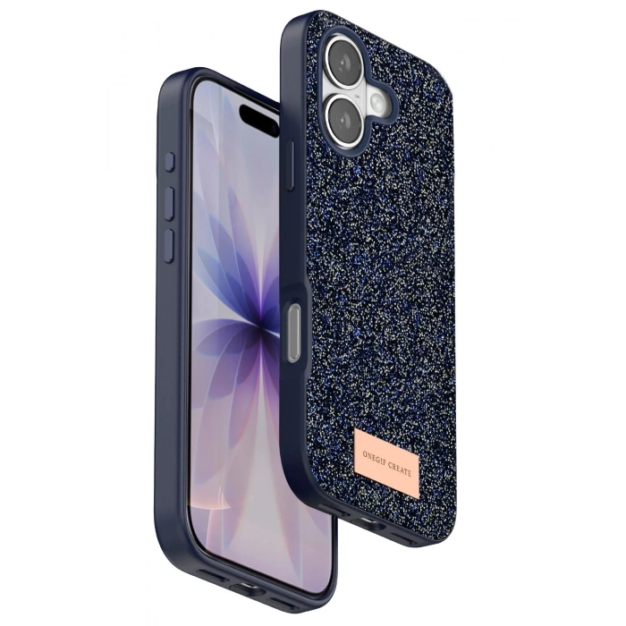 Apple iPhone 17 Bright Simli Kapak - Mavi