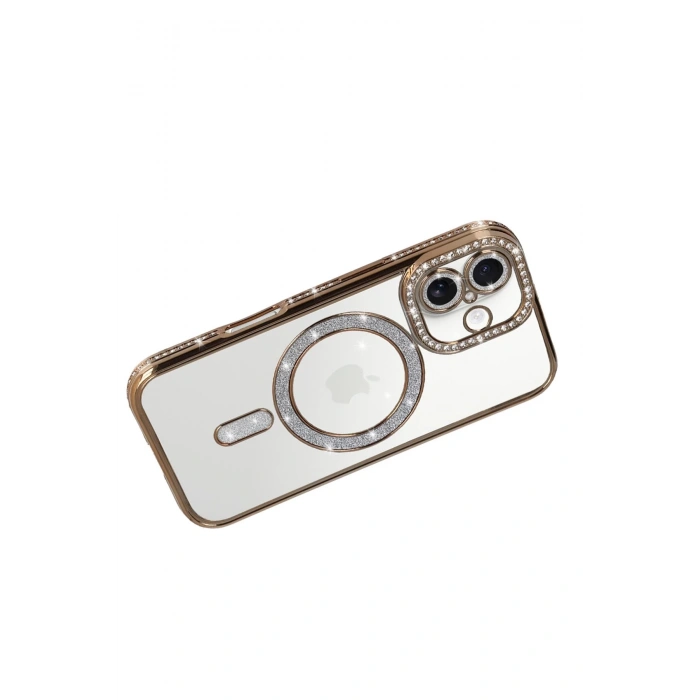 Apple iPhone 17 Joke Simli Magneticsafe Kılıf - Gold