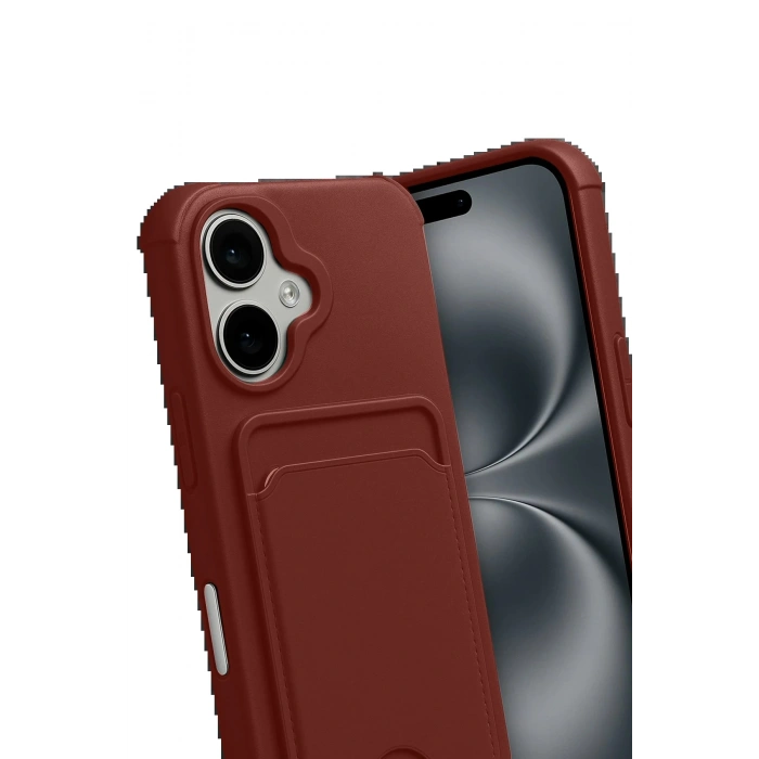 Apple iPhone 17 Kelvin Kartvizitli Silikon - Bordo