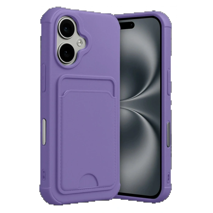 Apple iPhone 17 Kelvin Kartvizitli Silikon - Lila