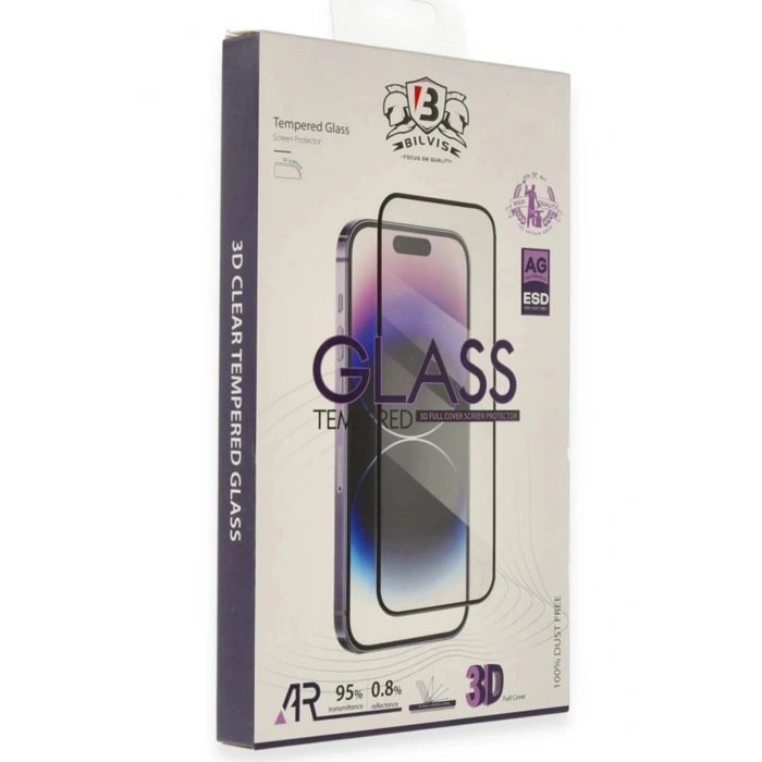 Apple iPhone 17 Pro Bilvis 3D Cam Ekran Koruyucu - Siyah