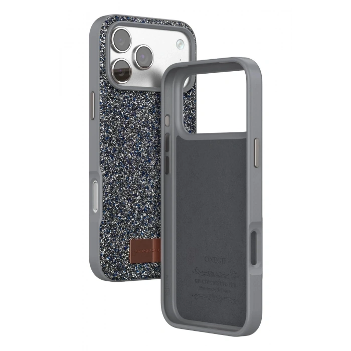 Apple iPhone 17 Pro Bright Simli Kapak - Gümüş