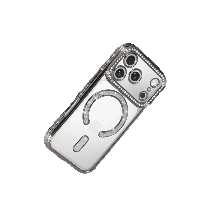 Apple iPhone 17 Pro Joke Simli Magneticsafe Kılıf - Gümüş