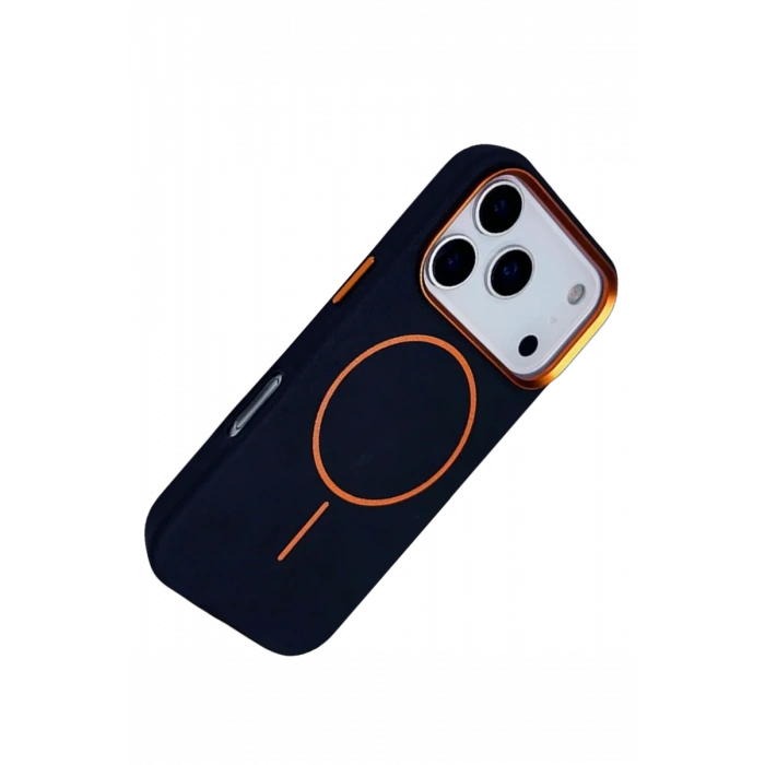 Apple iPhone 17 Pro Luno Deri Magsafe Kapak - Mavi