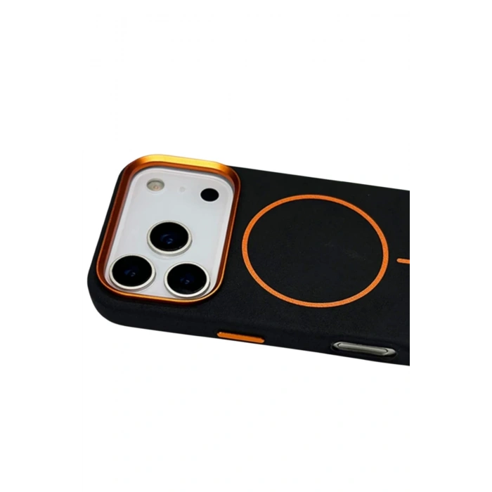 Apple iPhone 17 Pro Luno Deri Magsafe Kapak - Siyah