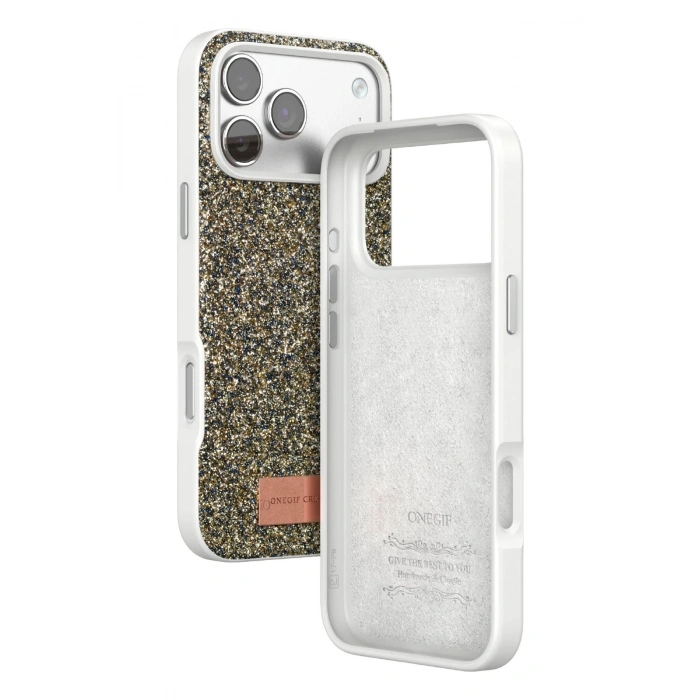 Apple iPhone 17 Pro Max Bright Simli Kapak - Çöl Titanyum