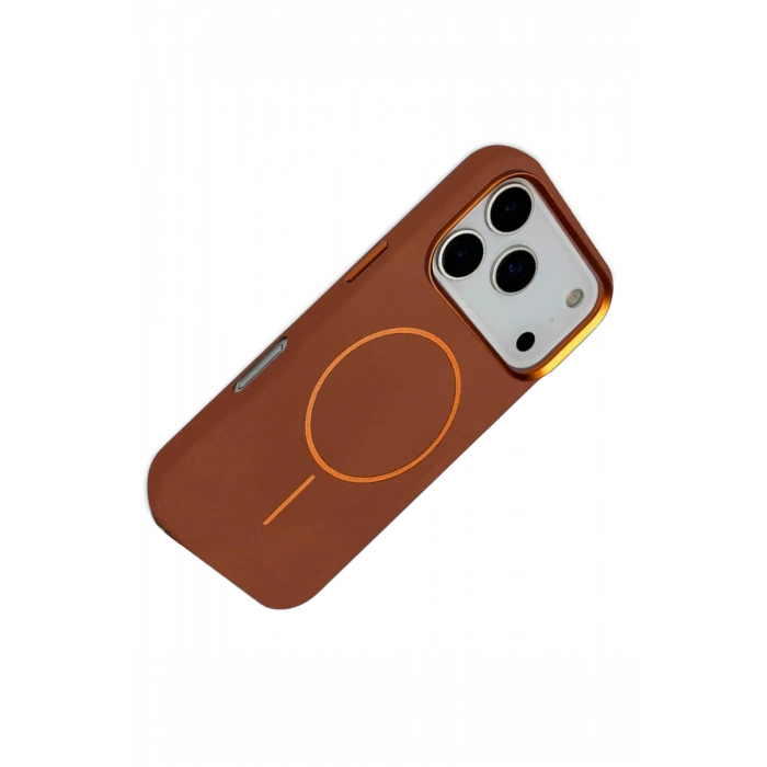 Apple iPhone 17 Pro Max Luno Deri Magsafe Kapak - Kahverengi