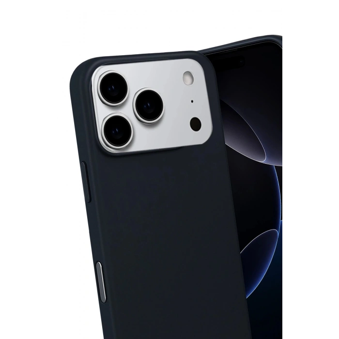 Apple iPhone 17 Pro Max Nano içi Kadife Silikon - Siyah