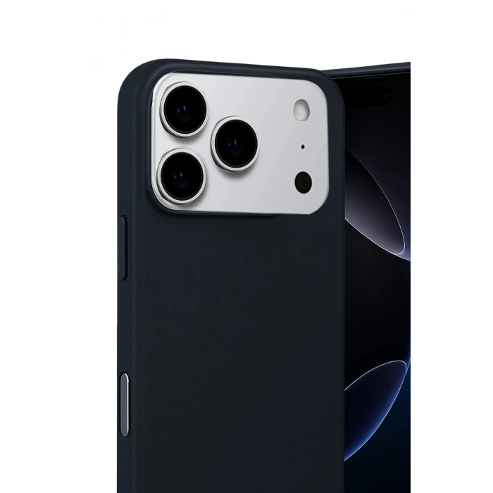 Apple iPhone 17 Pro Max Nano içi Kadife Silikon - Siyah