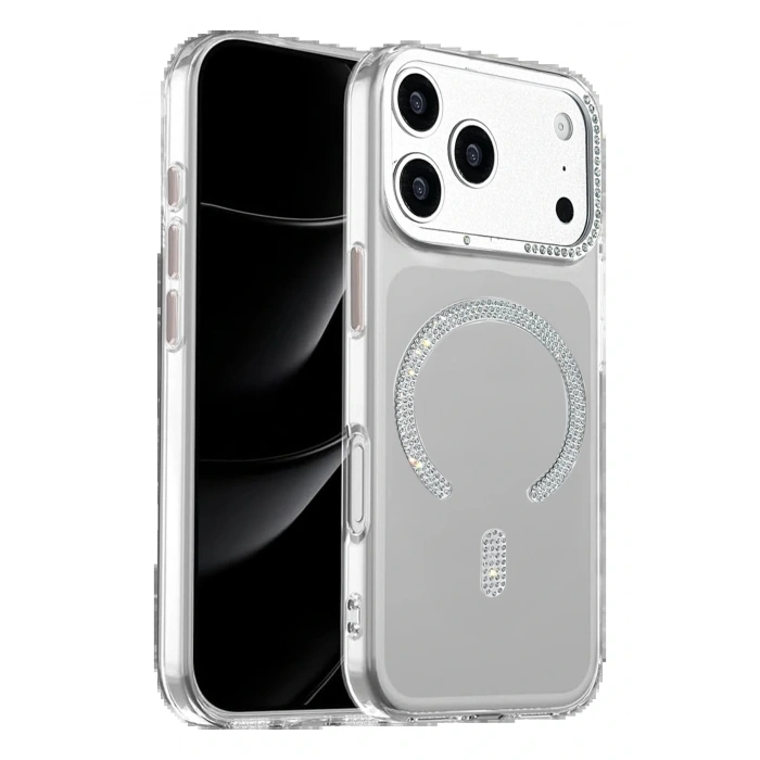 Apple iPhone 17 Pro Max Tash Diamond Magsafe Kapak - Beyaz